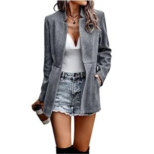 Grey oversized long sleeve blazer